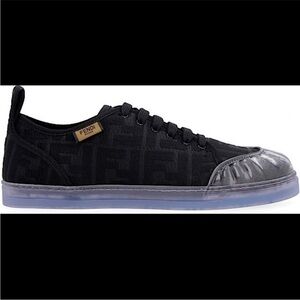 Fendi Black Sneakers with Transparent Sole